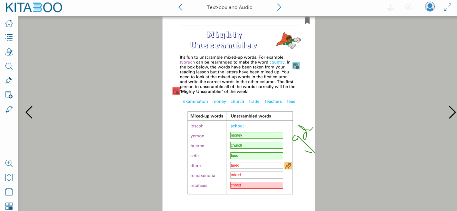 Inbuilt worksheets